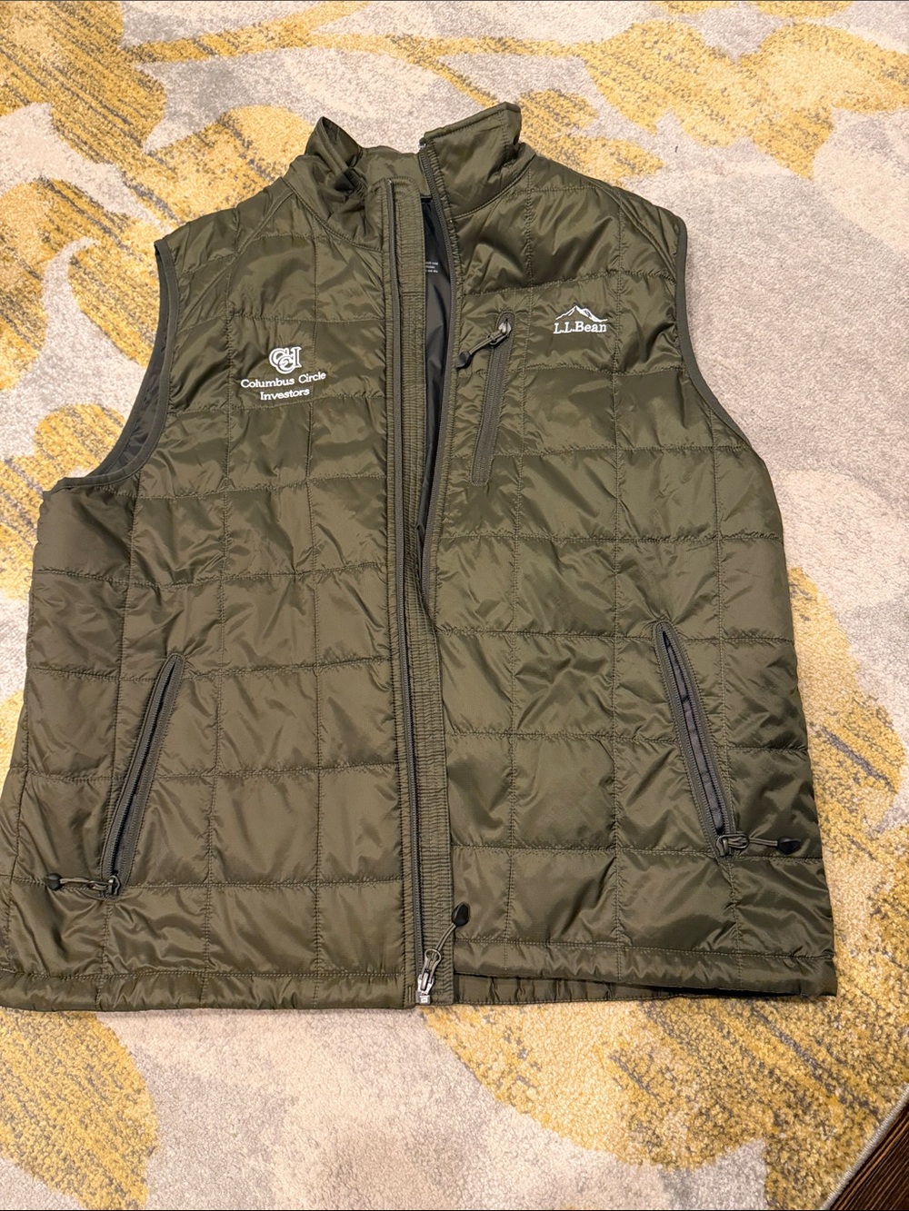 L.L. Bean Olive Green primaloff pack away Quilted Vest